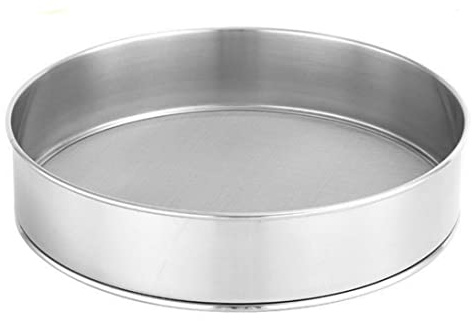 Tamiz de harina Tamera Tamera de acero inoxidable Tamiz de polvo con cocina de malla fina de 30 cm, tamiz de harina de acero inoxidable