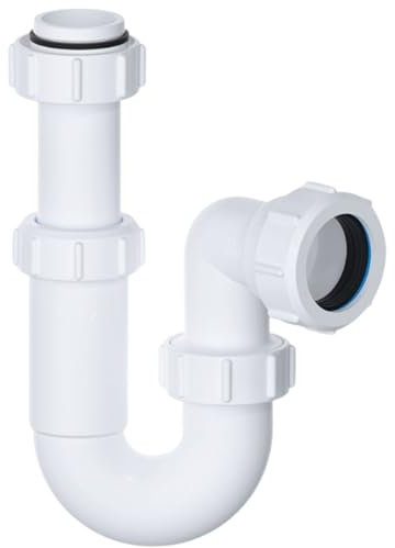 Hulthor 32mm Adjustable P Trap, Telescopic Sink Waste Trap with 76mm Seal, Universal 32mm Basin Trap for Bathroom Sink