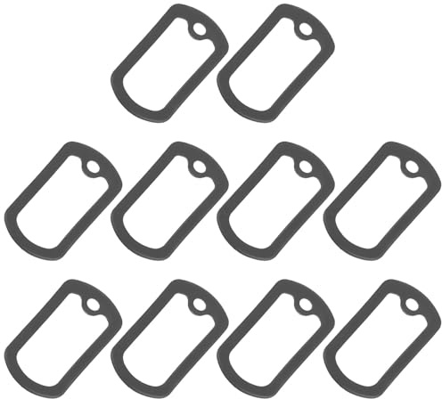 ERINGOGO Medagliette Identificative Militari in Silicone Nere 10 Pezzi, Silenziatori Anelli per Targhette Cani, Protezione Bordi Dog Tag per Animali Domestici, Accessori per Collari Cane