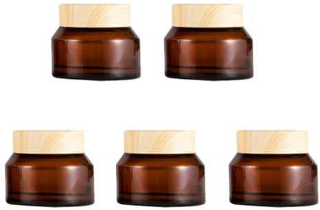 TOYANDONA Lot de 5 Pots Cosmétiques 30G en Plastique Ambré Pots de Voyage pour Crèmes Contenants de Maquillage Hermétiques avec Ouverture Oblique pour Articles de Couleur Aléatoire