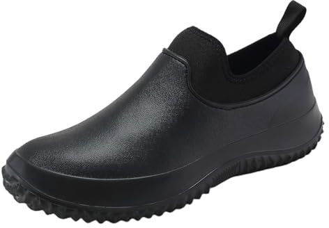Catégorie de produit Chaussures de pluie pour hommes | Titre du produit Eva Chaussures aquatiques pour la cuisine, le travail, la cuisine, antidérapant Compagnon quotidien et loisirs, Noir , 49 EU