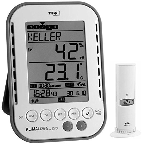 Profi-Klimalogger Klimalogg Pro TFA 30.3039 inkl. Funksender 30.3180 (weiss)