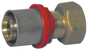 Raccordo diritto con girello e guarnizione piana 1/2 x20mm per tubo multistrato a pressare