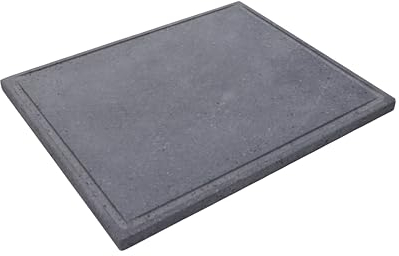 Fonderia Bongiovanni | Piastra in Pietra Lavica | Pietra per Cucinare | 50x40 cm | pietra per barbecue | pietra lavica per carne | bistecchiera in pietra lavica | Bistecchiera Barbecue | Rettangolare