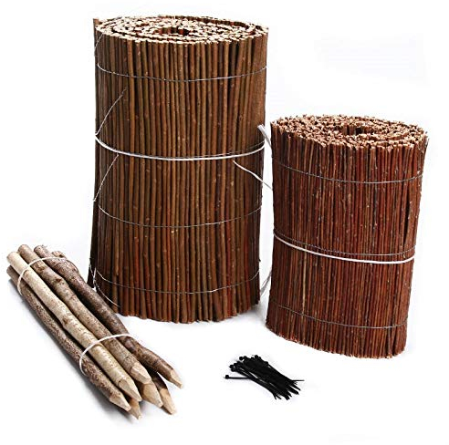 Weidenmatte Beeteinfassung Weide Rasenkante Weidenzaun 3m Rollboarder Beetbegrenzung Weiden Zaun Länge 300cm Höhe wählbar (30 cm)