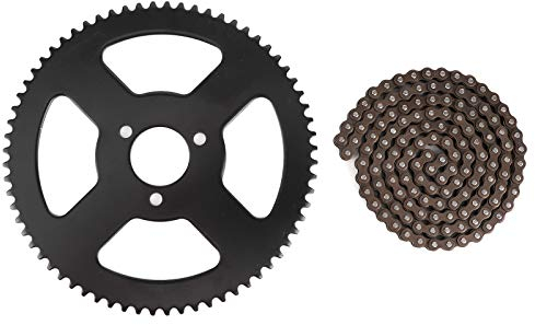 Yctze 25H chaîne 144 maillons pignon, chaîne 25H chaînes arrière pignon acier alliage 2 temps arbre accessoire pour Mini Moto électrique Pocket Bike ATV Quad