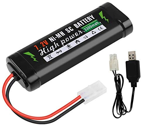 Yangers 7,2 V 3300 mAh KET-2P-Stecker NI-MH-Akku + USB-Ladegerät für RC-Spielzeug Auto LKW Boot Hubschrauber Drohne Quadcopter