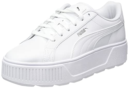 PUMA Women Karmen L Baskets, Puma White Puma White Puma Silver, 40.5 EU