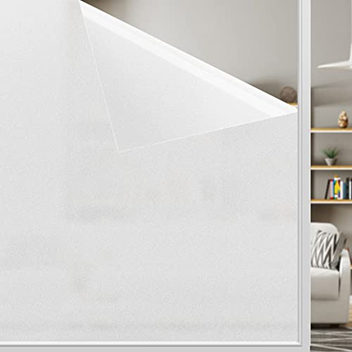 LEMON CLOUD Fensterfolie Blickdichte Sichtschutzfolie Selbsthaftend Milchglasfolie Statische Fensterfolien Anti-UV Fenster Folie Für Büro Zuhause Badzimmer Weiß Matt 44,5x200cm