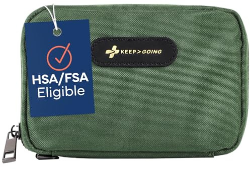 Keep Going Travel First Aid Kit for Kids – 130 Pc. for Car, Purse, Diaper Bag, Backpack, & Suitcase, with Latex-Free Bandages – 7 x 5 x 2 in. Travel First Aid Kit TSA-Approved