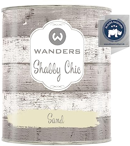 Wanders Shabby Chic Kreidefarbe 750 ml - Sand/Helles Beige - Küchenmöbellack und Möbelfarbe ohne Schleifen. Chalk Paint, für Holz & mehr. Hohe Deckkraft, schnell trocknend