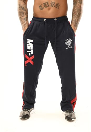 Men's Fleece Joggers Track Suit Bottom Jogging Exercise Fitness Boxing MMA Gym Sweat Fleece Trousers MX MW (Navy XL)