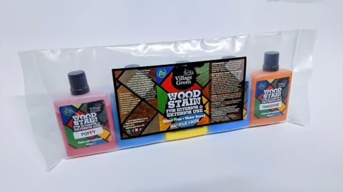 Village Green Ready to Use Wood Stain - Water Based, Eco Friendly, Premium Quality (Sample Packs) (5, Browns)