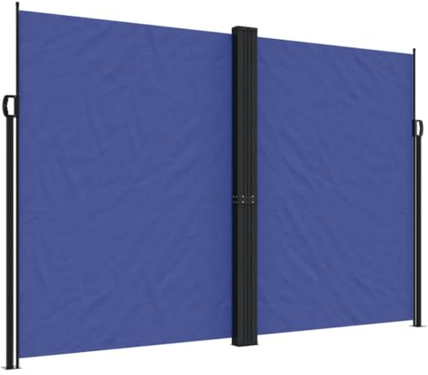 vidaXL Seitenmarkise Ausziehbar, Markise Wasserfest UV-Beständig, Sichtschutz Windschutz für Garten Terrasse Balkon, Sonnenschutz Zaun Trennwand, Blau