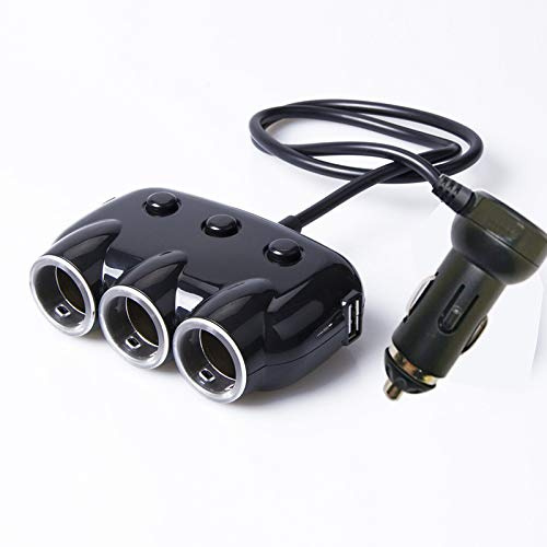 Chargeur USB universel pour voiture - CA 100 V-240 V - Avec 3 prises USB - 3 prises - 120 W - Répartiteur allume-cigare pour smartphones et tablettes