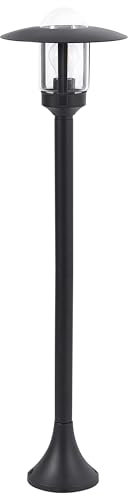 Beliani Pollerleuchte Aluminium schwarz 98 cm für Garten modern Wegeleuchte Tizu