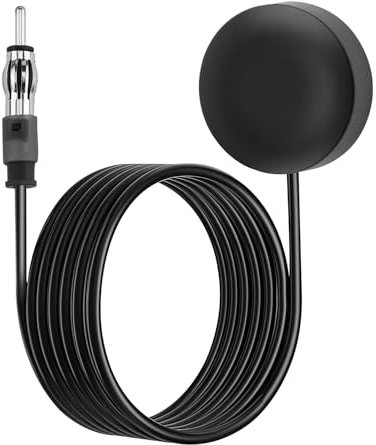 Auto Radio Antenne FM, Universal Scheibenantenne Autoradio mit DIN-Stecker & 3M Kabel, Selbstklebende Antenne Autoradio für Windschutzscheibe, Autoantenne Dachantenne für Auto LKW SUV