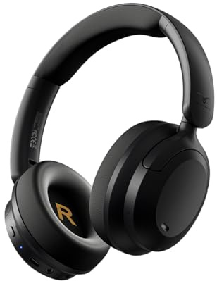 Bluetooth 6.0 Active Noise Cancelling Headphone Over Ear, 60H Wireless Headphone with On Ear Detection, Low Latency&Transparency Mode, Fast Charging, Lightweight Fit for Work Study Gym Travel, Black