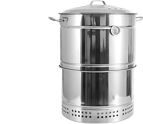 Holzkohle-Räuchergrill mit Ölablasspfanne, Edelstahl-Design für Outdoor-Camping, Heckklappe & Backyard Cookouts