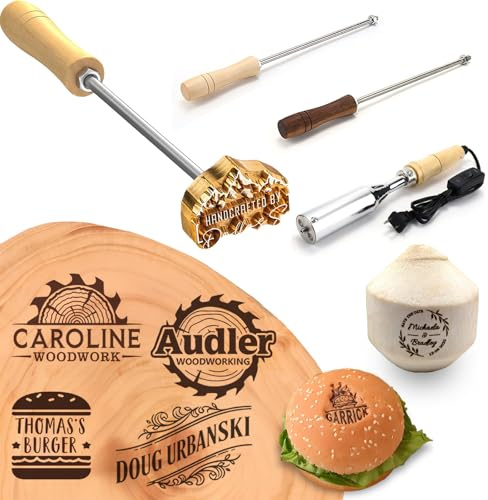 Custom Branding Iron for Wood Burger Leather Meat Personalized Logo Branding Iron for Handcrafted Gifts (3.8cm)