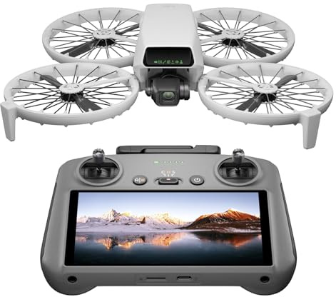DJI Flip With RC 2 Screen Remote Controller, Follow Me Drone With 4K UHD Camera for Adults, Under 249 g, 3-Axis Gimbal Stabilization, 13km Video Transmission, Palm Takeoff, 31-Min Flight Time