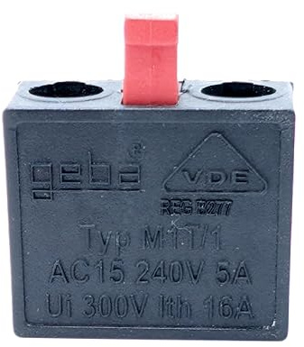 geba M-1T/1 600.MO11.00 Micro bouton poussoir pour interrupteur à clé poussoir poussoir poussoir d'arrêt rouge 2,60 x 2,20 cm Compatible M-APZ, MS-APZ, MSR, MR, MP & KDT, KDTC