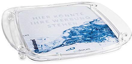 VITAdisplays® Zahlteller/Cash-Tray „ECONOMY“, transparent, individualisierbar durch Papiereinleger (PX-023)