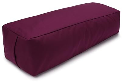Yogabox Yoga Bolster Rechteckig, Waschbarer Bezug aus 100% Baumwolle, Yogarolle eckig mit Buchweizenschalen - Füllung, Yogakissen groß für Restoratives Yoga, Maße: ca. 60 x 20 x 14 cm