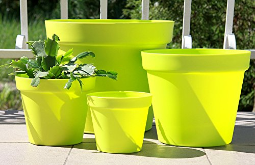 Wamat Blumenkübel Blumentopf Pflanzkübel Pflanztopf 4 Größen / 8 Farben S - XXLNeu!! (Durchmesser:34 cm, hellgrün)