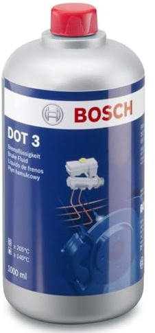 Bosch DOT 3 Liquide de Frein Bosch 1 L - Pour Véhicules Fabriqués Avant 2000 - Non Recommandé pour Freins ABS et ESP