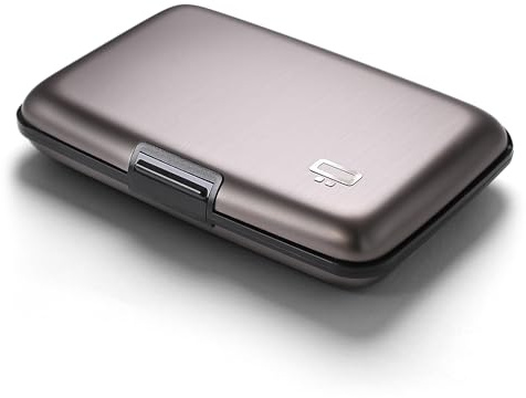 ÖGON -DESIGNS- Porte-Cartes en Aluminium, Protection RFID Contre la fraude et la démagnétisation, Portefeuille Compact, modèle Smart Case Stockholm (Aluminium Titanium, Standard Lock)