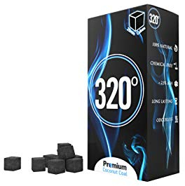 4kg - 320° Premium Coconut Shisha coal charcoal (25mm Cube) for hookah & BBQ 4 kg - 288 pieces - Nicotine Free