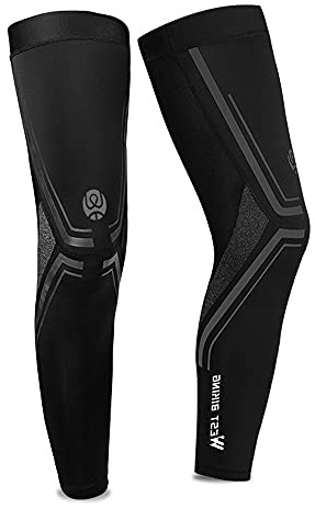 MiOYOOW Gambali per Ciclismo con Protezione Solare UPF 50 - Manicotti Gambe in Seta Ghiacciata con Protezione UV per Uomo e Donna