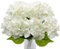 YELIKIT Hortensias de Seda Blanca, Flores Artificiales de Tacto Realista, Ramo para Boda, Decoración de Jardín, Fiesta, Oficina, 5 Unidades