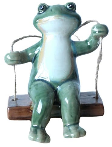 BESPORTBLE Swing Frog Statue, Miniature Frog Figurines Mini Frog Hanging Frog Sculptures Creative Garden Statue Cute Frog Figurines for Garden Home Art Crafs