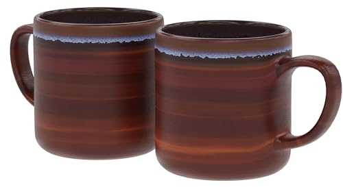 American Atelier Ceramic Glazed Jumbo Coffee Mugs | Set of 2 | Big Tea Mugs with Large Handle Design | Dishwasher and Microwave Safe | Made of Stoneware | 21oz (Mauve)