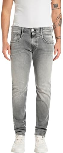 REPLAY Herren Jeans Anbass Slim-Fit Hyperflex mit Stretch, Gris (Medium Grey 096-1), 32W / 32L