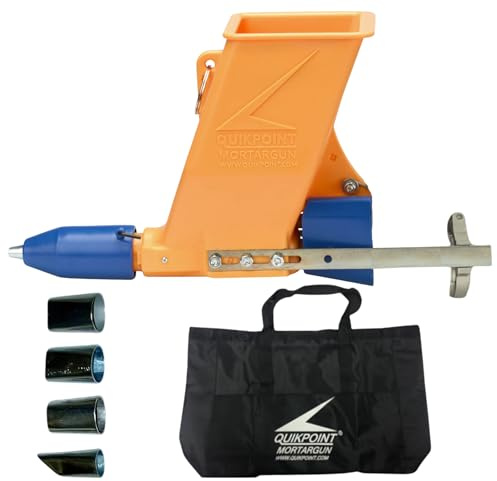 Quickpoint Mortar Gun Grout Applicator, Professional Drill-Powered Drill Mate Tool for Pointing, Tuckpointing, Brick & Stone - Quikpoint Drill-Mounted Mortar & Grout Gun for Masonry Applications