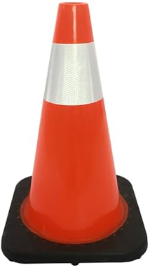 QXSJEDYCH Verkehrssicherheitskegel, PVC-Kegel mit schwarzer, beschwerter Basis, orangefarbene Kegel mit reflektierenden Kragen for Parkplätze, Verkehrssicherheit, Bauveranstaltungen (Size : 36x36x70c