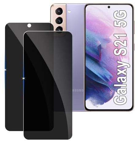 [2 Stück] Sichtschutzfolie für Samsung Galaxy S21 5G Panzer Schutz Glas, 9H Härte Sichtschutz, Frei von Kratzern Folie,Ultrabeständig,Frei von Kratzern, [Anti-Spion] Privacy Displayschutz