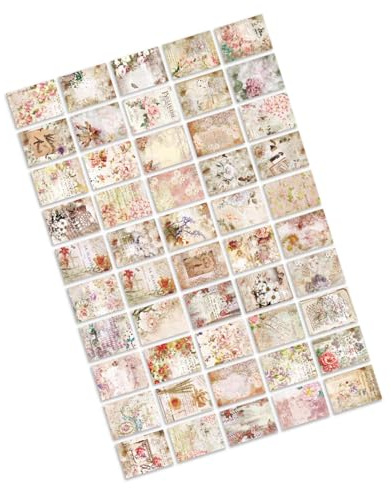Lot de 100 feuilles de papier décoratif pour scrapbooking vintage, papeterie esthétique, fournitures de journal, papier vintage pour écriture, dessin, album photo, journal de (LIZEALUCKYPcUT-13)