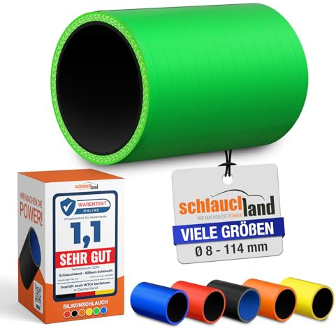 10cm Silikon-Schlauch Verbinder ID-Ø 54mm grün 200°C | VIELE FARBEN & GRÖSSEN | Rohr-Kupplung Adapter Muffe Manschette Ladeluft LLK Kühler Turbo-Lader Silikon Schlauch Gummi Motor hitzebeständig