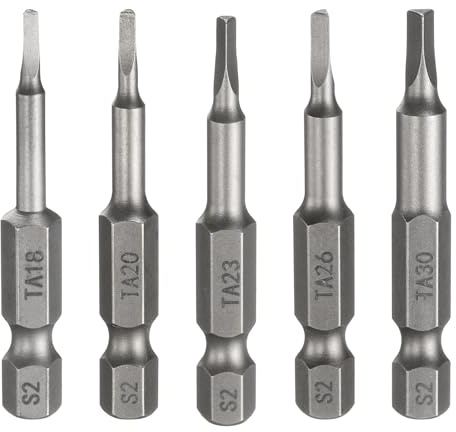 sourcing map 5pcs Magnetico Triangolo Cacciavite Bit TA18-TA30 1/4 Hex Shank 2 (50mm) Lungo Magnetico S2 Acciaio Industriale Grado Cacciavite Bit Triangolare Testa Trapano Elettrico Punte