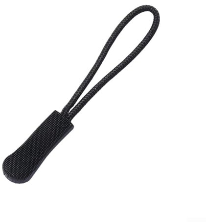 Lot de 10 clips de rechange pour cordon de fermeture éclair, fixation efficace pour boucles d'étiquettes de corde (noir)