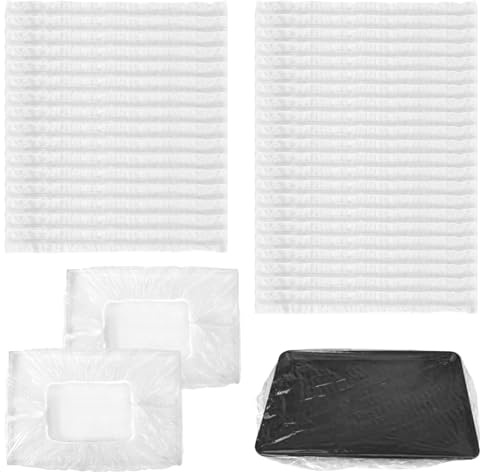 40 Stück Farbwanne Einsatz PE Farbwanneneinsatz Einweg Passend für Paletten bis 90x60cm, Transparent Paint Tray Liner für Malerei