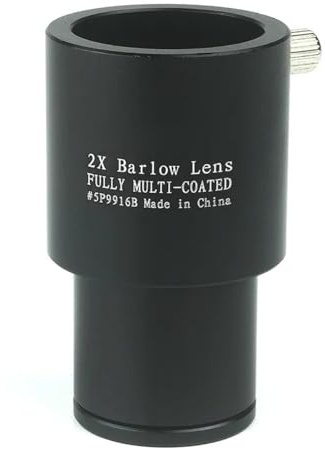 Telescopio Teleconvertitore 2X in metallo completamente multistrato for oculare astronomico da 0,965 pollici
