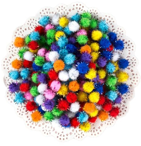 Anevous 300 Stück Pompons zum Basteln,Klein Pompons,Mini Plüsch Bälle,Filzkugeln,Bommeln,Pom Poms Set,Pompoms für Ostern,Weihnachten,DIY Kreative Handwerk,Bunt,1cm