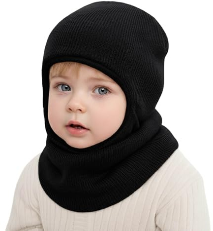 DRESHOW Cappello Passamontagna Bambino Inverno Bambini Cappello Invernali Calda Cappuccio in Maglia Foderato in Pile per Bambini Ragazzi Ragazze 1-6 Anni