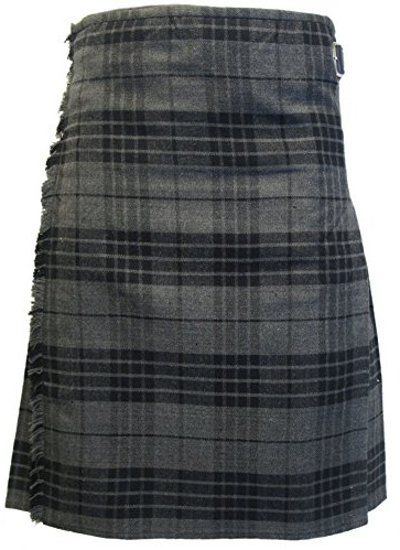 Tartanista - Kilt de mariage/cérémonie Deluxe - homme - 7 m (8 yards)/16 oz - gris granite - Tour de taille 122cm longueur 61cm
