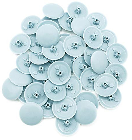 Snap-On Bifix Cover Caps to Use with Phillips Ph2 & Pozidrive Pz2 Pozi Screws - Pack of 50 Biffix Covers : Aqua Sky Blue